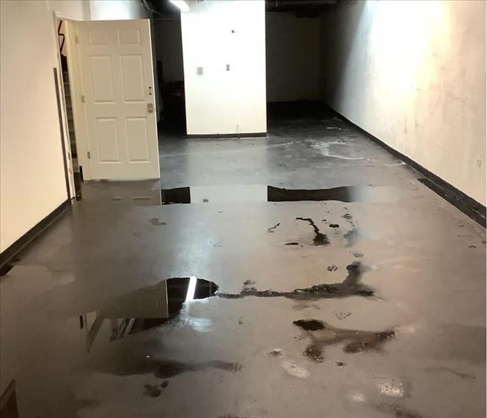 water damage in an office building 